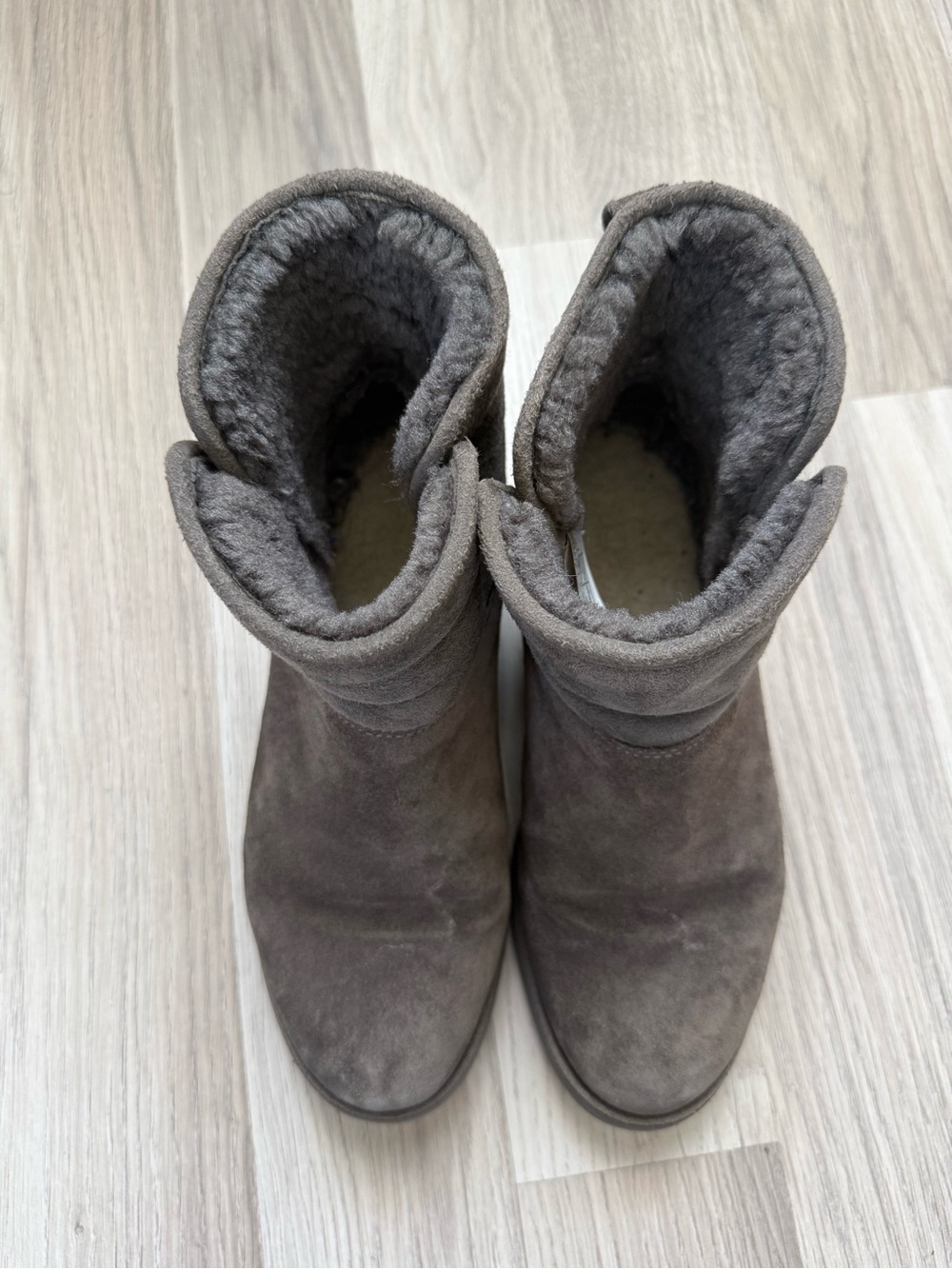 UGG Women's Short Suede Winter Boots in Gray